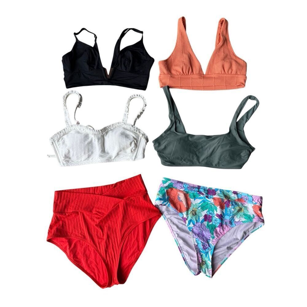 Mix & Match Bikini Tops & High Waisted Bottoms Size M/L